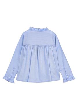 Blusa Mayoral Volante Azul Para Niña