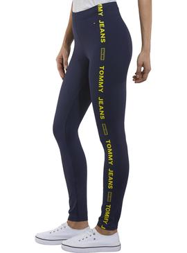 Leggings Tommy Jeans Side Tape Azul Mujer