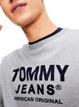 Sudadera Tommy Jeans Graphic Gris para Hombre