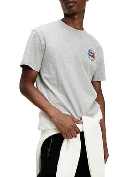 Camiseta Tommy Jeans Retro Gris para Hombre