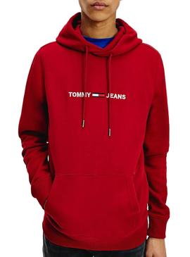 Sudadera Tommy Jeans Hoodie Rojo para Hombre