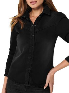 Camisa Vaquera Only Wendy Negro Para Mujer