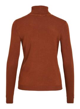 Jersey Vila Vibolonia Rollneck Marrón Para Mujer