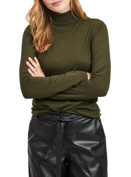 Jersey Vila Vibolonia Rollneck Verde Para Mujer