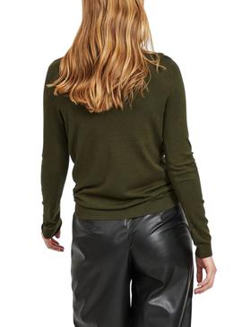 Jersey Vila Vibolonia Rollneck Verde Para Mujer