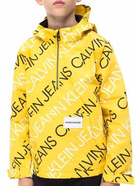Canguro Calvin Klein Jeans All Over Amarillo Niño