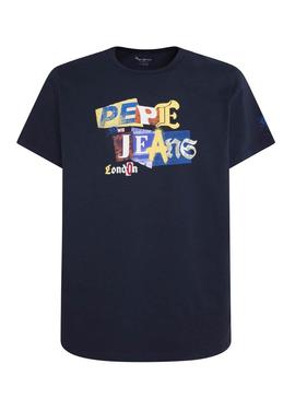 Camiseta Pepe Jeans Leonard Marino Para Hombre