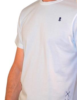 Camiseta El Pulpo Bordado Blanco para Hombre