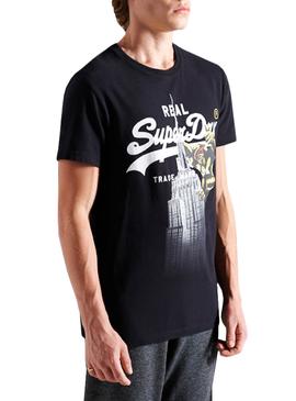 Camiseta Superdry Vintage NYC Negro Para Hombre