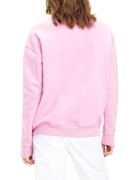 Sudadera Tommy Jeans Badge Rosa Mujer