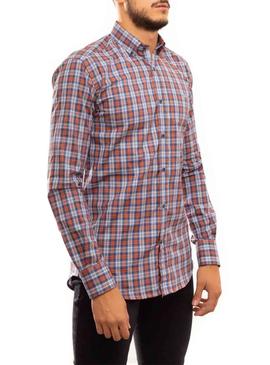 Camisa Klout Cuadros Naranja y Azul para Hombre