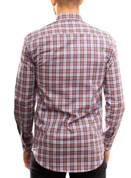 Camisa Klout Cuadros Naranja y Azul para Hombre