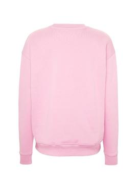 Sudadera Tommy Jeans Badge Rosa Mujer