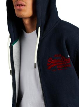 Sudadera Con Cremallera Superdry Varsity Marino Ho