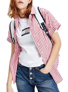 Camiseta Tommy Jeans Star Americana Blanco Mujer