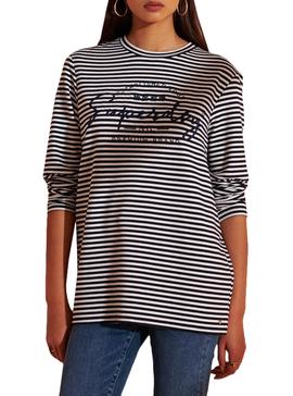 Camiseta Superdry Stripe NYC Azul Para Mujer