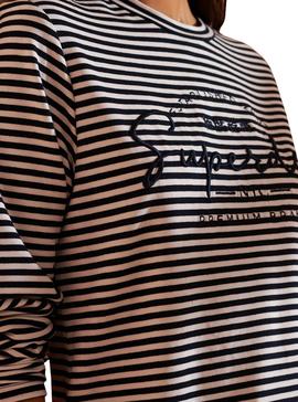 Camiseta Superdry Stripe NYC Azul Para Mujer