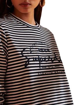 Camiseta Superdry Stripe NYC Azul Para Mujer