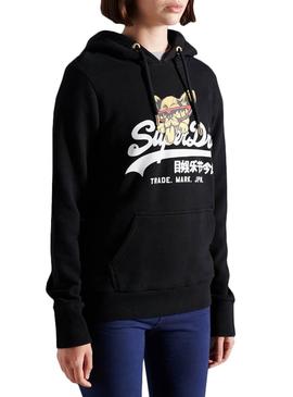 Sudadera Superdry Vintage NYC Photo Mujer Negro