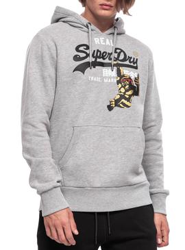 Sudadera Superdry Vintage NYC logo Gris Hombre