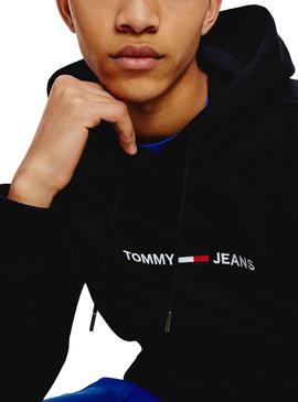 Sudadera Tommy Jeans Straight Negro para Hombre