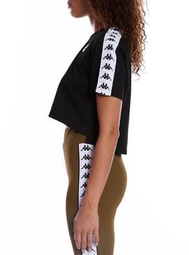 Camiseta Kappa Apua Auth Negro para Mujer