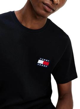 Camiseta Tommy Jeans Big Patch Negro para Hombre