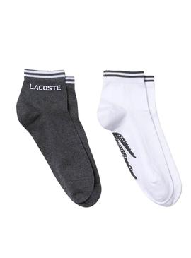 Calcetines Lacoste Sport Gris y Blanco para Hombre