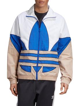 Cazadora Adidas Big Trefoil Blanco y Azul Hombre