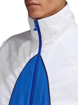 Cazadora Adidas Big Trefoil Blanco y Azul Hombre