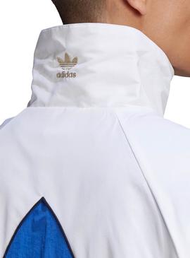 Cazadora Adidas Big Trefoil Blanco y Azul Hombre