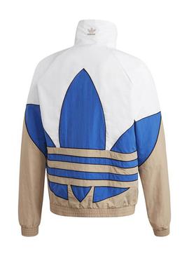 Cazadora Adidas Big Trefoil Blanco y Azul Hombre