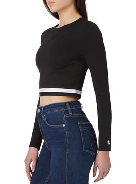 Top Calvin Klein Jeans Monochrome Negro para Mujer
