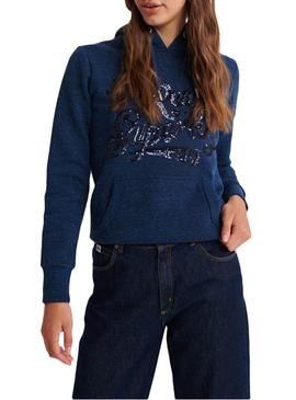 Sudadera Superdry The Real Tonal Azul Para Mujer