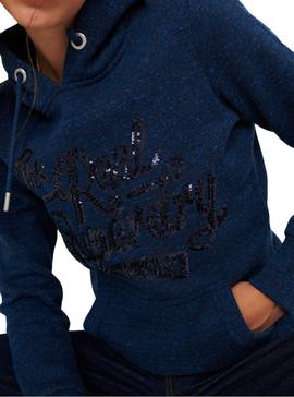 Sudadera Superdry The Real Tonal Azul Para Mujer