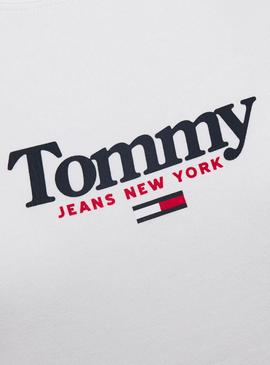 Sudadera Tommy Jeans Essential Logo Blanco Mujer