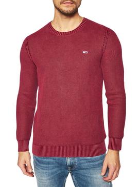 Jersey Tommy Jeans Washed Rojo para Hombre