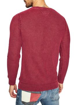 Jersey Tommy Jeans Washed Rojo para Hombre