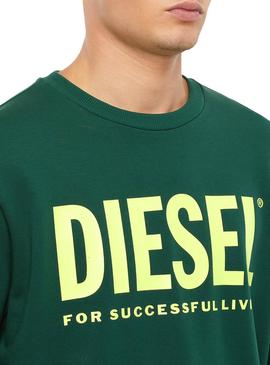 Sudadera Diesel Division Verde para Hombre