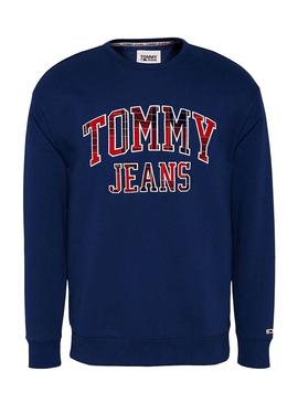 Sudadera Tommy Jeans Tartan Azul Marino Hombre