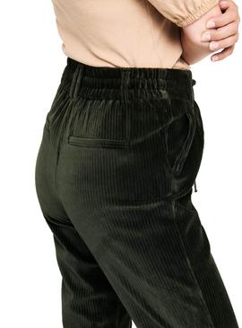Pantalon Only Poptrash Cord Verde para Mujer