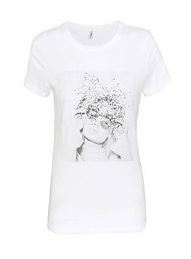 Camiseta Only Ellie Blanco para Mujer