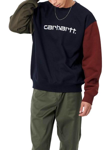 Muestra tornillo Llevando Sudadera Carhartt Block Azul Marino para Hombre