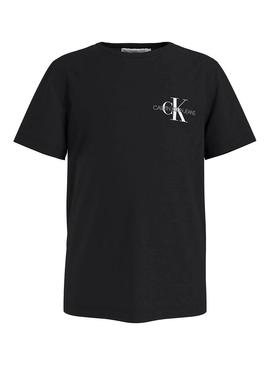 Camiseta Calvin Klein Chest Monogram Negro Niño