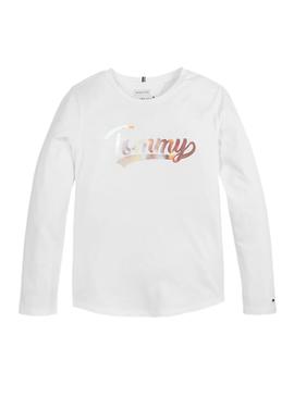 Camiseta Tommy Hilfiger Scrip Foil Blanco Niña