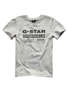 Camiseta G-Star Logo Gris Para Niño