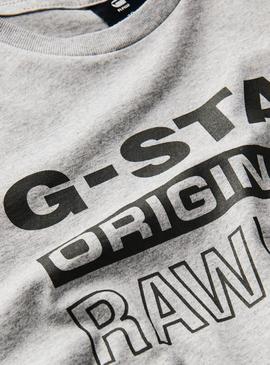 Camiseta G-Star Logo Gris Para Niño