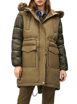 Parka Pepe Jeans Frida Acolchada Verde Para Mujer