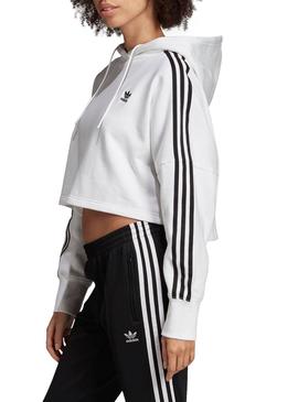 Sudadera Adidas Cropped Hood Blanco Mujer