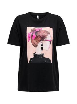 Camiseta Only Piber Negro para Mujer